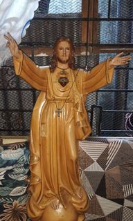 for sale vintage all wood secred heart of jesus 34 inches