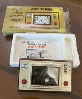 Game & watch widescreen parachute with the box & manual Nintendo Working but LCD needs repair - Used - Vintage retro Games