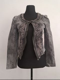 Grayish silver denim jacket