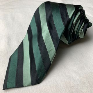 Green Black Stripes Necktie