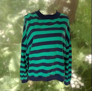 Green Striped Sweater Y2k Fairycore Grunge