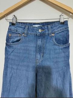 H&M Denim Jeans Light Blue Wide Leg High Waist Comfort Fit
