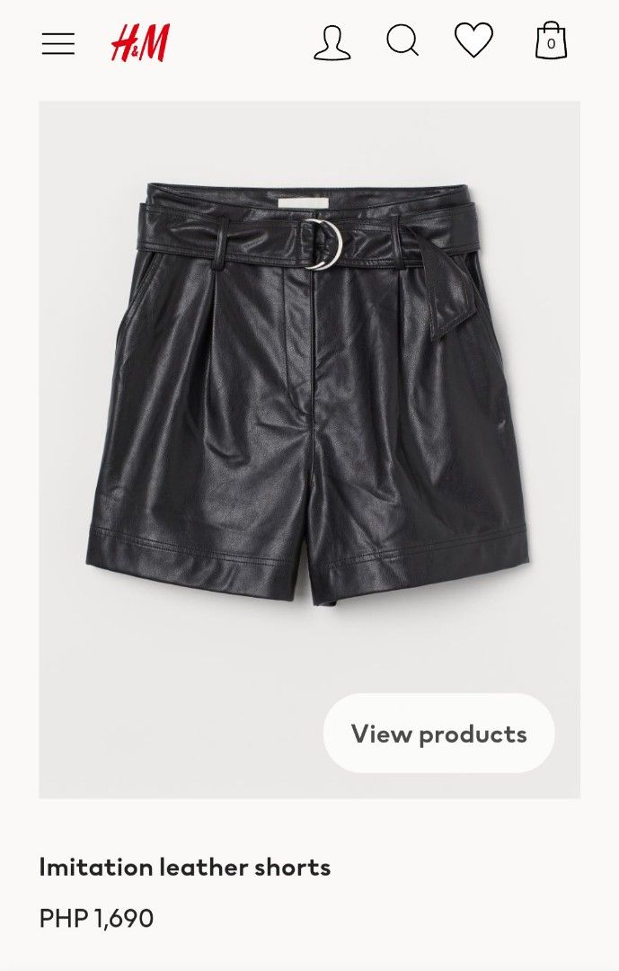 H&m leather shorts discount