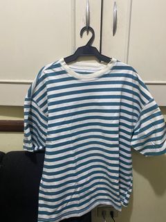 H&M Oversized Stripe Shirt (Teal)