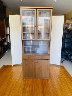 JAPAN SURPLUS FURNITURE DISPLAY CABINET 6DOORS  2DRAWERS  ADJUSTABLE SHELVES FG054  SIZE 27.5L x 13W x 69.5H in inches  (AS-IS ITEM) IN GOOD CONDITION