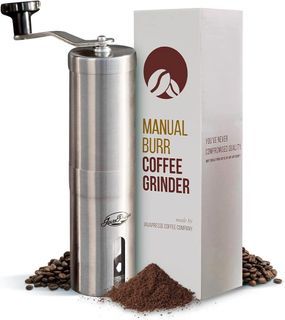 JavaPresse Manual Stainless Steel Coffee Grinder - 18 Adjustable Settings [US Brand]