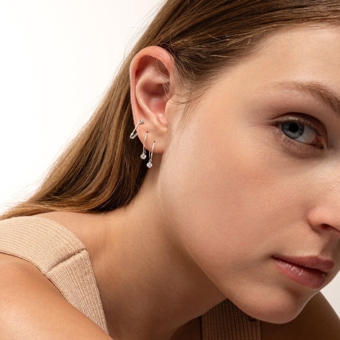 J CO. JEWELRY Little Safety Pin Earrings Women s Fashion Jewelry Organisers Earrings on Carousell