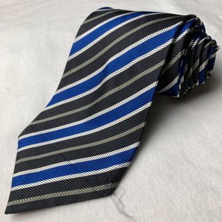 Jones New York Black Blue Stripes Necktie