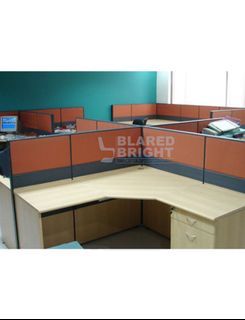 L SHAPE working station (full fabric and laminated top ) office furniture, office partition [BS073]