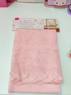 Lace Cafe Curtain - Cherry Blossom Pink