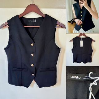 Lovito Elegant Button Down Blazer Vest