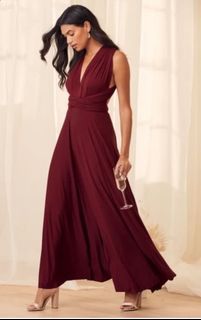 LULU’S TRICKS OF THE TRADE MULTIWAY GOWN (M - Burgundy)
