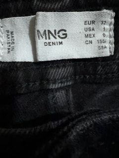 MANGO Washed Black Culottes Jeans