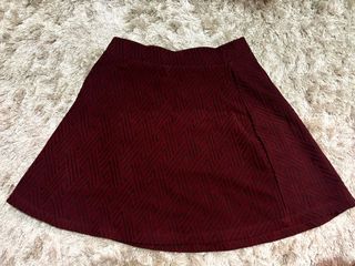 MANGO Red Mini Skater Skirt