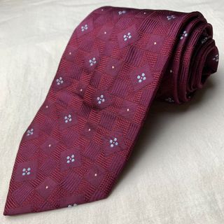 Maroon Checkered Necktie