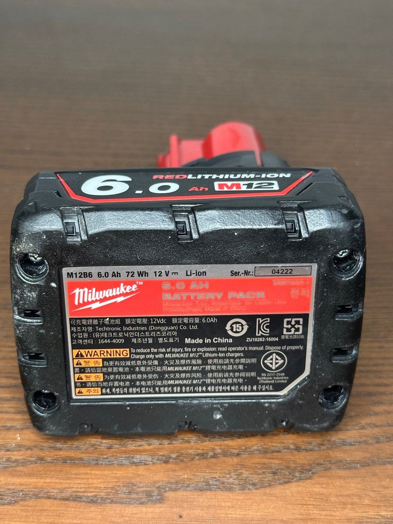 Milwaukee M12 6.0Ah 12V Battery M12B6 Hobbies Toys Stationery Craft Craft Supplies Tools on Carousell