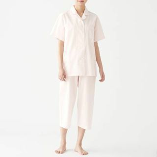 MUJI Pink Striped Pajama Top
