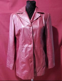 New York and Company Red Leather Jacket for Women