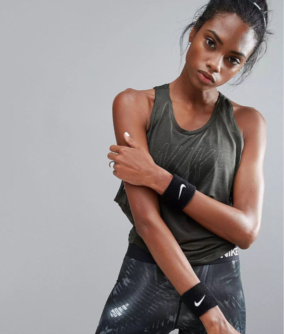 Nike Training Pro Breathe Cropped 2 In 1 Tank Top Size L