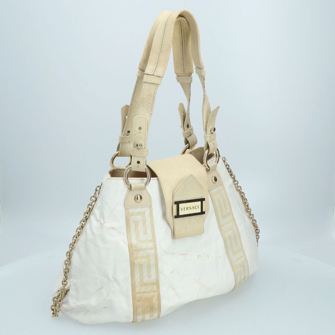 NO REFUND READ DESCRIPTION VERSACE BEIGE WHITE HANDBAG 247020028 HM Women s Fashion Bags Wallets Shoulder Bags on Carousell