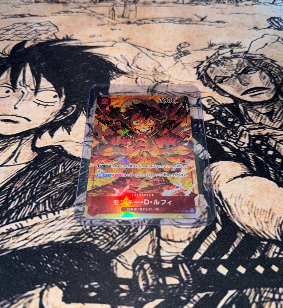 One Piece TCG PSR/AA Luffy OP01-024 (Category: Raw Singles) located in Manila. Submitted by migss__ (Listing ID 1302415477, Image 3). Description: OP01-024 PSR/AA Luffy Mint Condition.