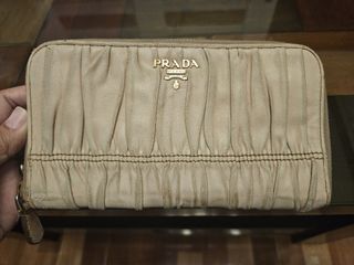 Original Prada Gaufre Leather Zip Around Wallet