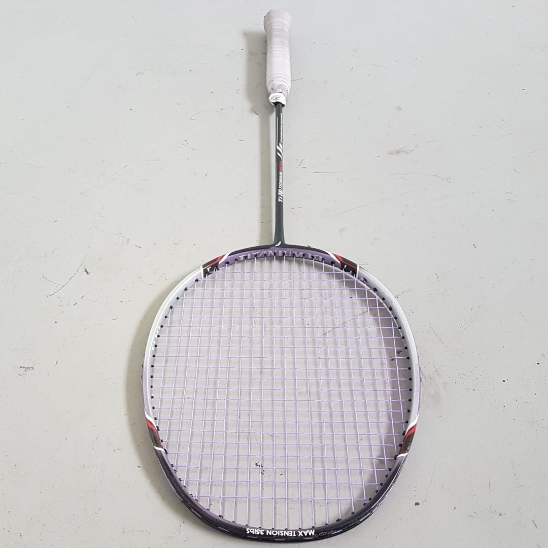 Professional FLEX POWER Badminton Racquet, Ti 10 Titanium Mesh, Ultra ...