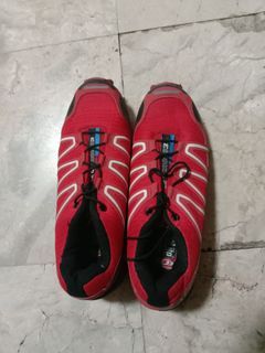 Salomon red hiking shoes women's