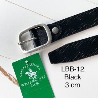 Size 38 Santa Barbara Polo & Racquet Club #12 Ladies' Leather Belt Perforated Triangles 3 cm width