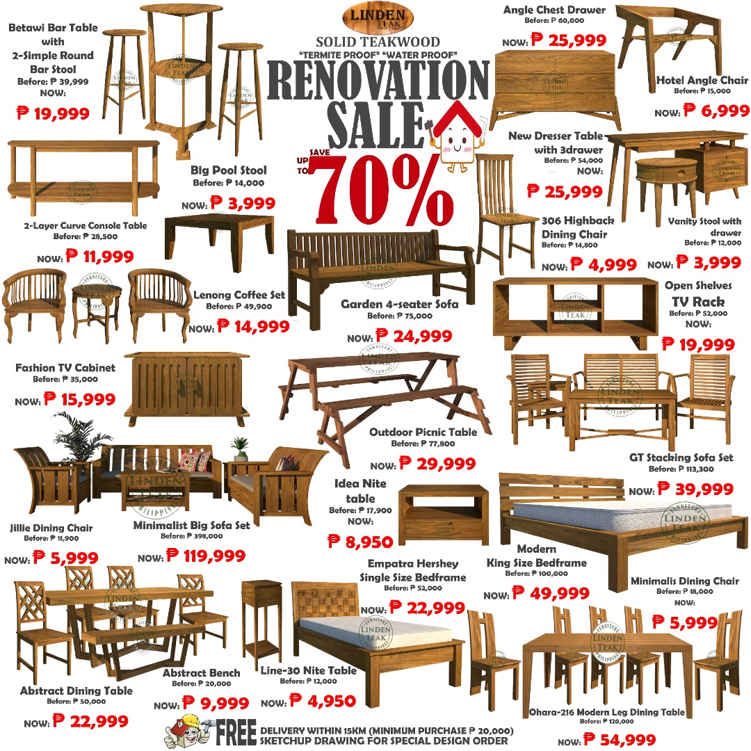 Visual Reference: Solid Teak Wood Renovation Sale 2024 Furniture And Home Living