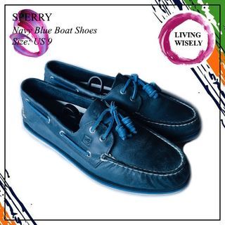 Sperry Top-Sider Genuine Leather Navy Blue Boat Shoes