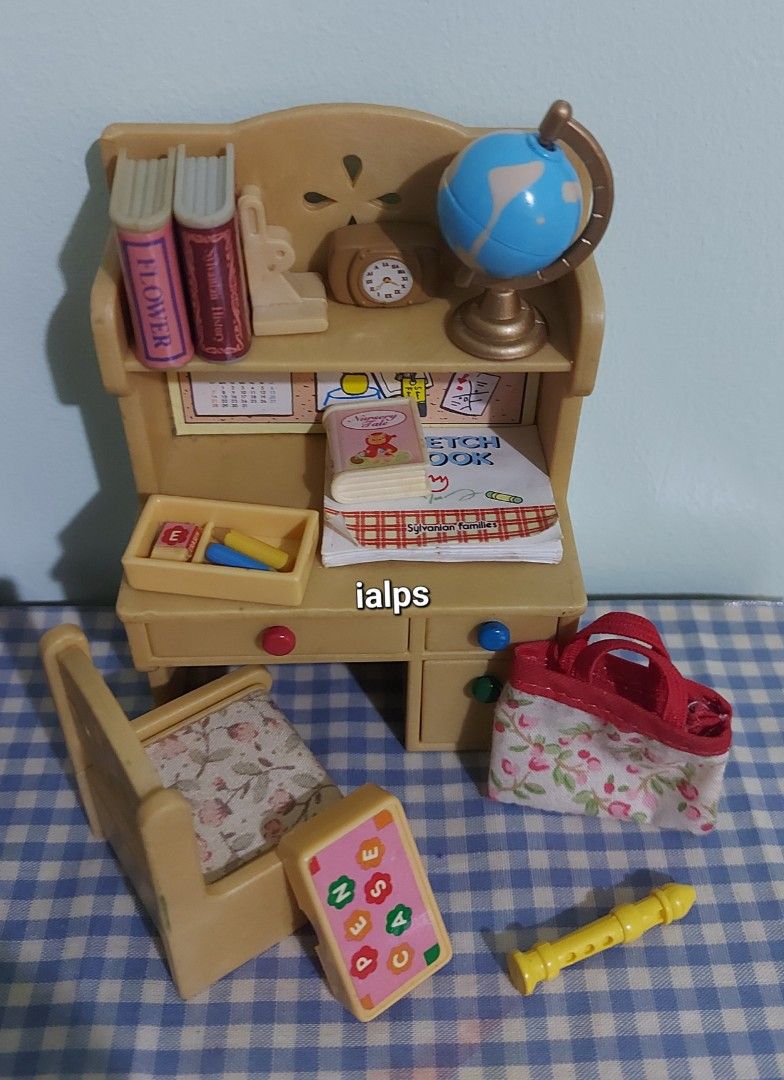 Sylvanian Families Study Table with Mini School Items (Category: Educational & Learning Toys) located in Angono. Submitted by lpsflover (Listing ID 1302465101, Image 3). Description: In good condition. Includes everything you see in photos. Manage your expectations on used items. Payment via BPI/BDO/Gcash. Shipping via Lalamove..