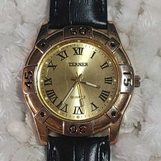 Terner Gold Plated Face Quartz Watch