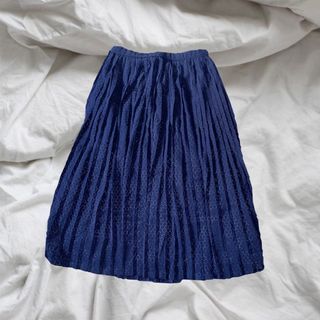 Thrifted Long Pleated Blue Skirt