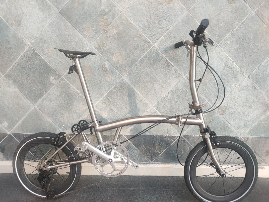 Modification Brompton Handmade TIOK Brompton T Line Fully Titanium