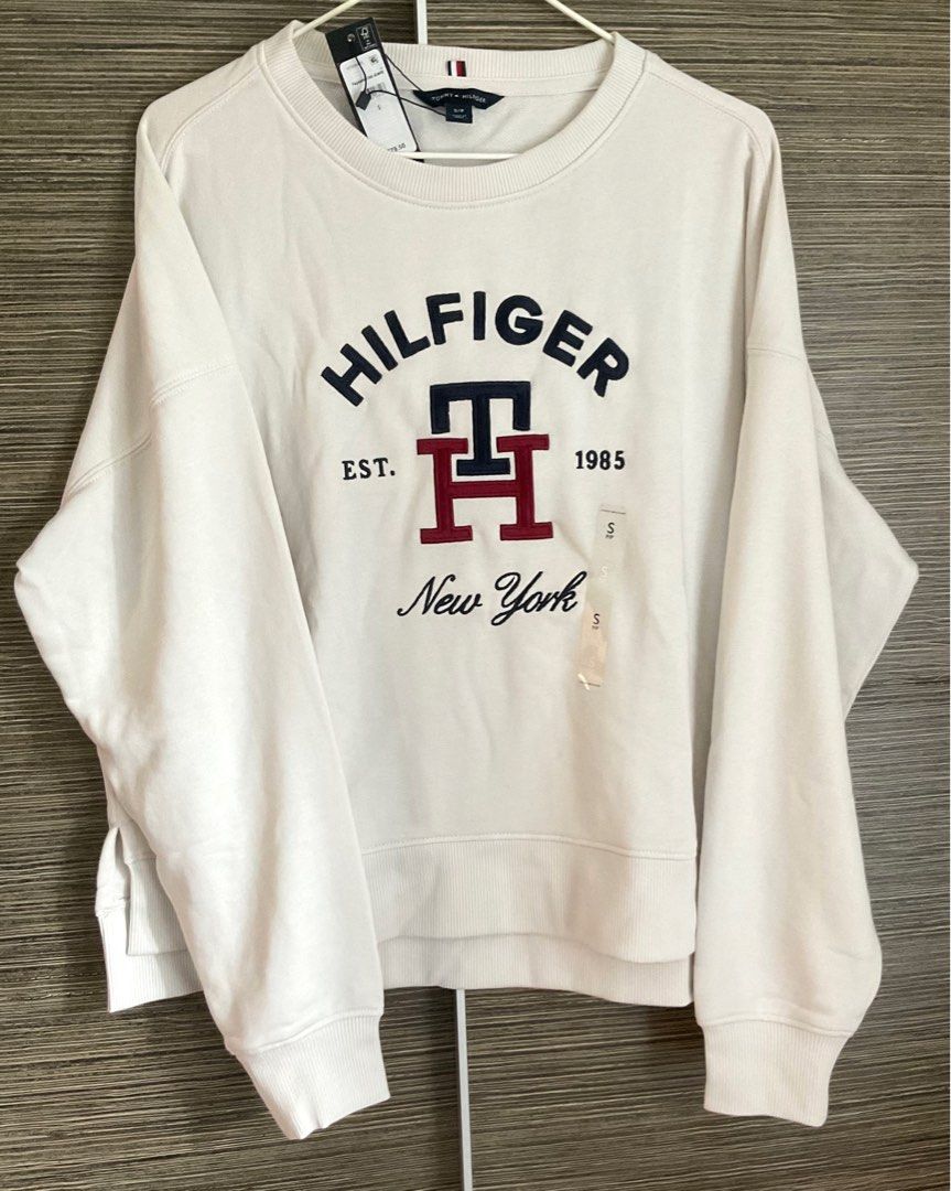 Tommy hilfiger sweatshirt white on sale