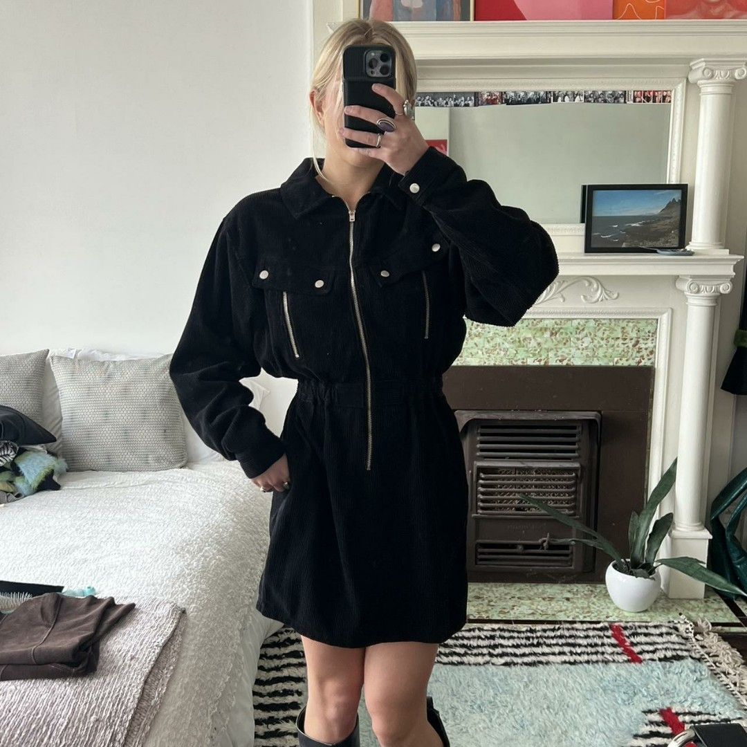 TOPSHOP Corduroy Zip Dress Women s Fashion Dresses Sets Dresses on Carousell