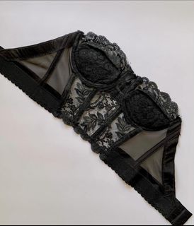 Vintage black lace corset