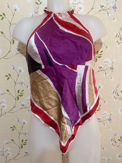 Vintage y2k bebe silk bandana reversible asymmetrical backless top ultimate y2k saur pretttyyyy 😍✨✨