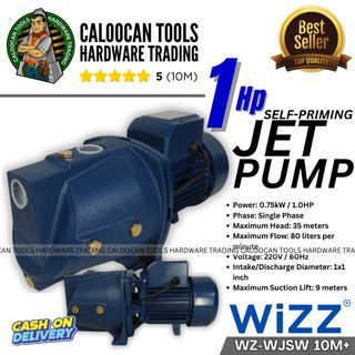 Wizz Self-Priming Jet Pump / Electric Water Pump 1HP - (WZ-WJSW/10M+)
