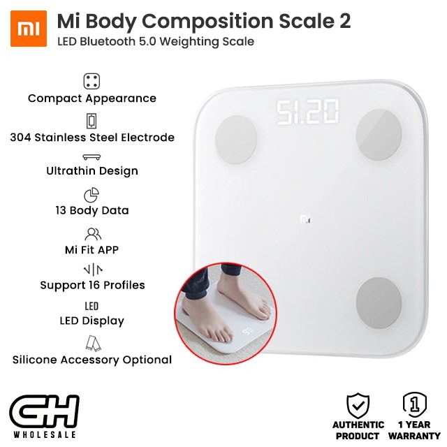 Xiaomi Mi Smart Body Fat Scale 2, Health & Nutrition, Health Monitors ...