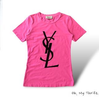 YSL Big Logo Pink Tee