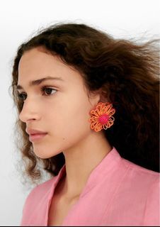Zara Daisy Earrings (Pink/Orange)