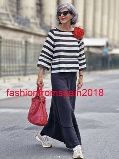 available: ZARA Frayed Linen Skirt Black