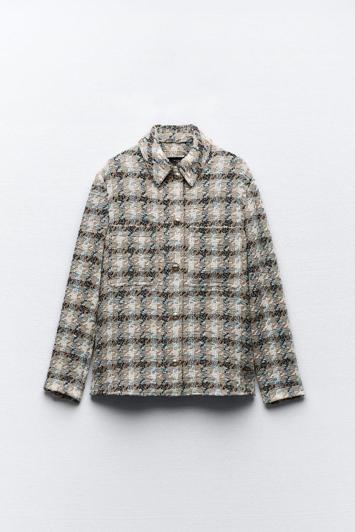 Boxy Fit Overshirt Geruit Overshirt Zara BOXY FIT CHECK SHIRT