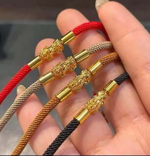 18K Leather Piyao Bracelet in Saudi Gold 18 K ✨