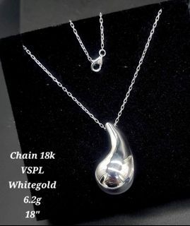 18k white gold teardrop necklace