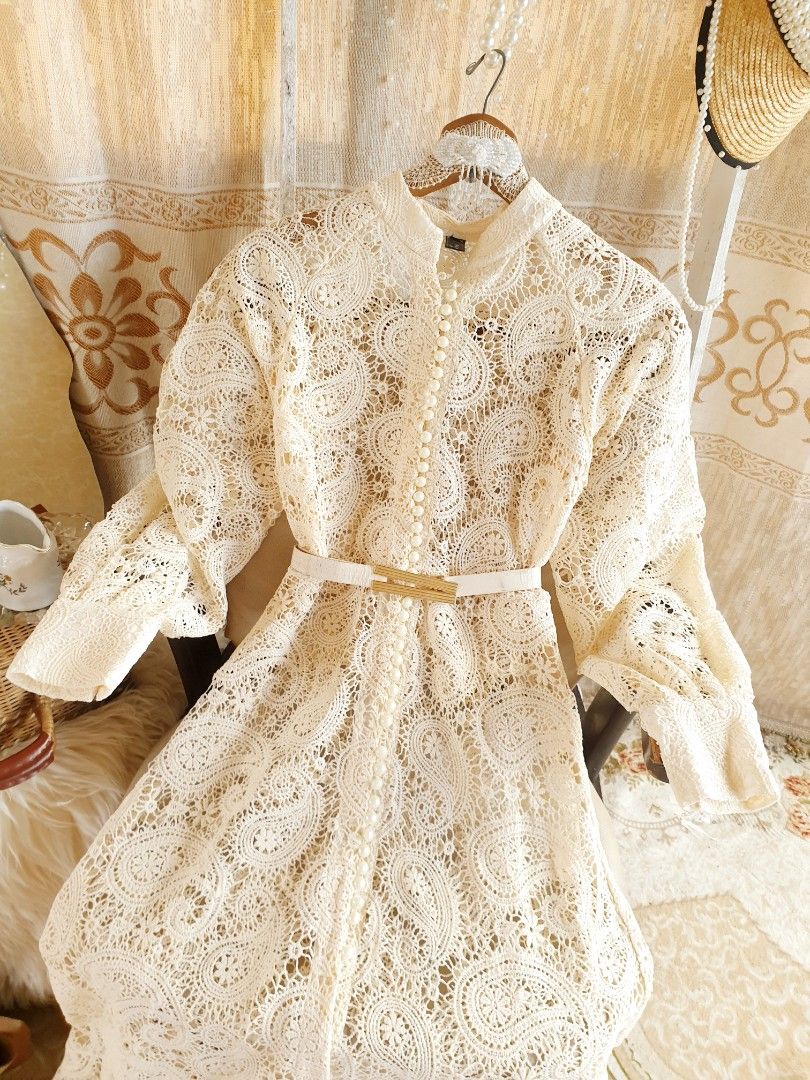 amari paisley ins embroidered lace dress Women s Fashion Dresses Sets Dresses on Carousell