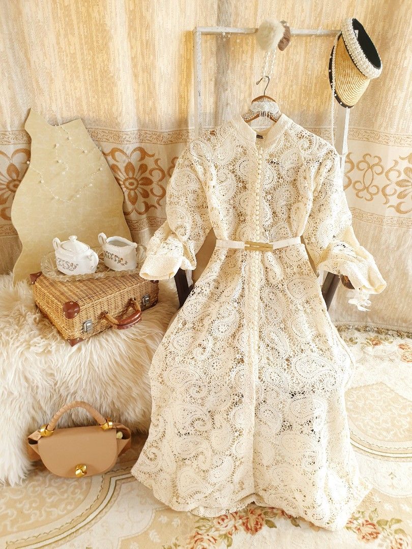 amari paisley ins embroidered lace dress Women s Fashion Dresses Sets Dresses on Carousell