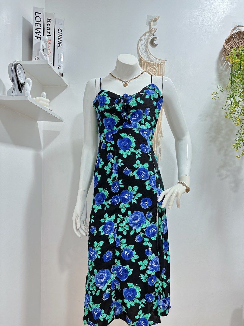 bershka blue floral dress A Line Backless Light Blue Short Prom Dresses, Cute Short Light Blue H –  morievent main image 1